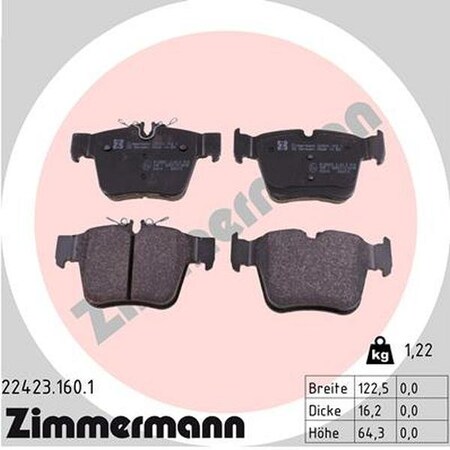 Zimmermann BRAKE PAD SET 22423.160.1